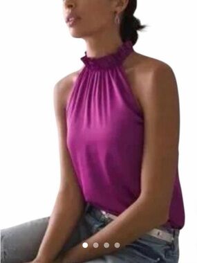 White House Black Market Magenta Halter Top